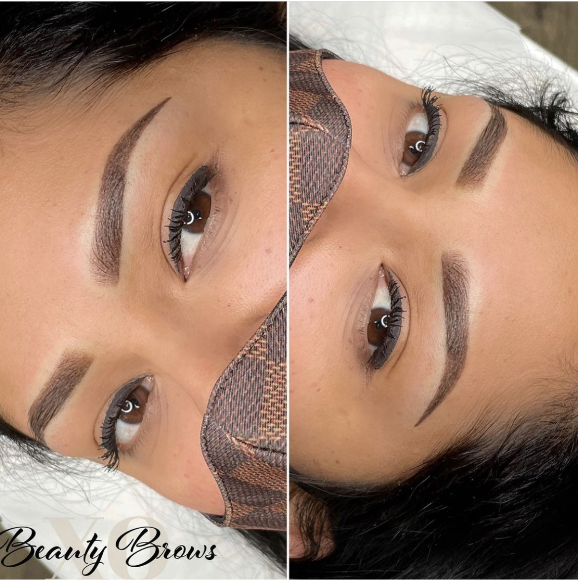 ombre microbladed combination semi-permanent tattoo brows